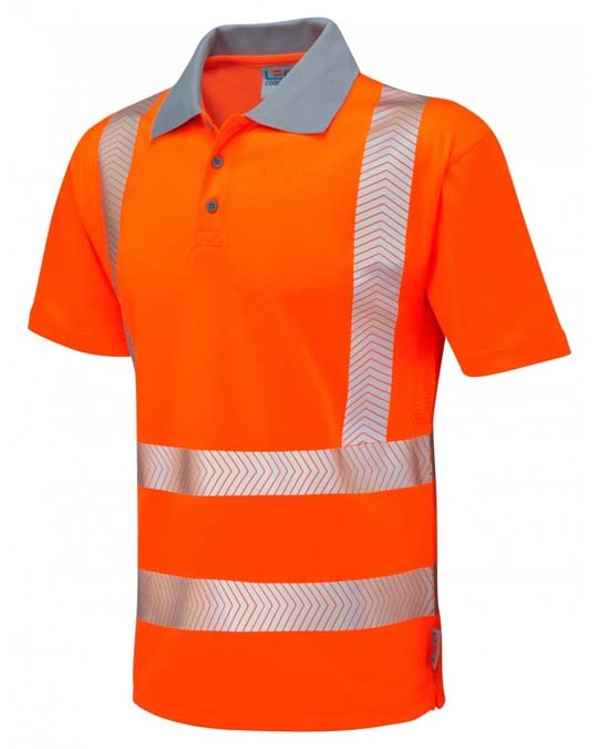 LEO WORKWEAR WOOLACOMBE ISO 20471 Cl 2 Coolviz Plus Polo Shirt